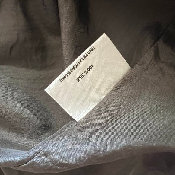 EILEEN FISHER 100% Silk Groove Jacket Blazer Brown Large - Picture 2 of 7